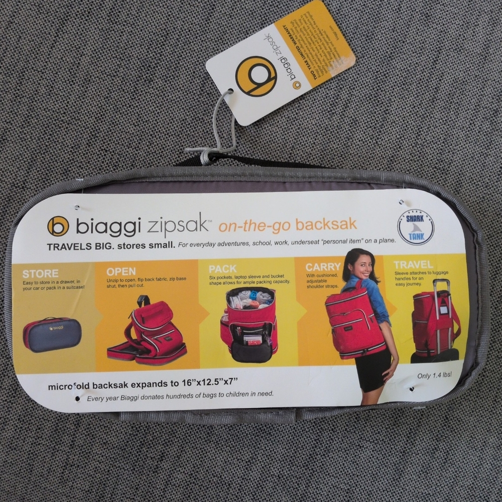 Biaggi Zipsak On-the-Go Red Backpack